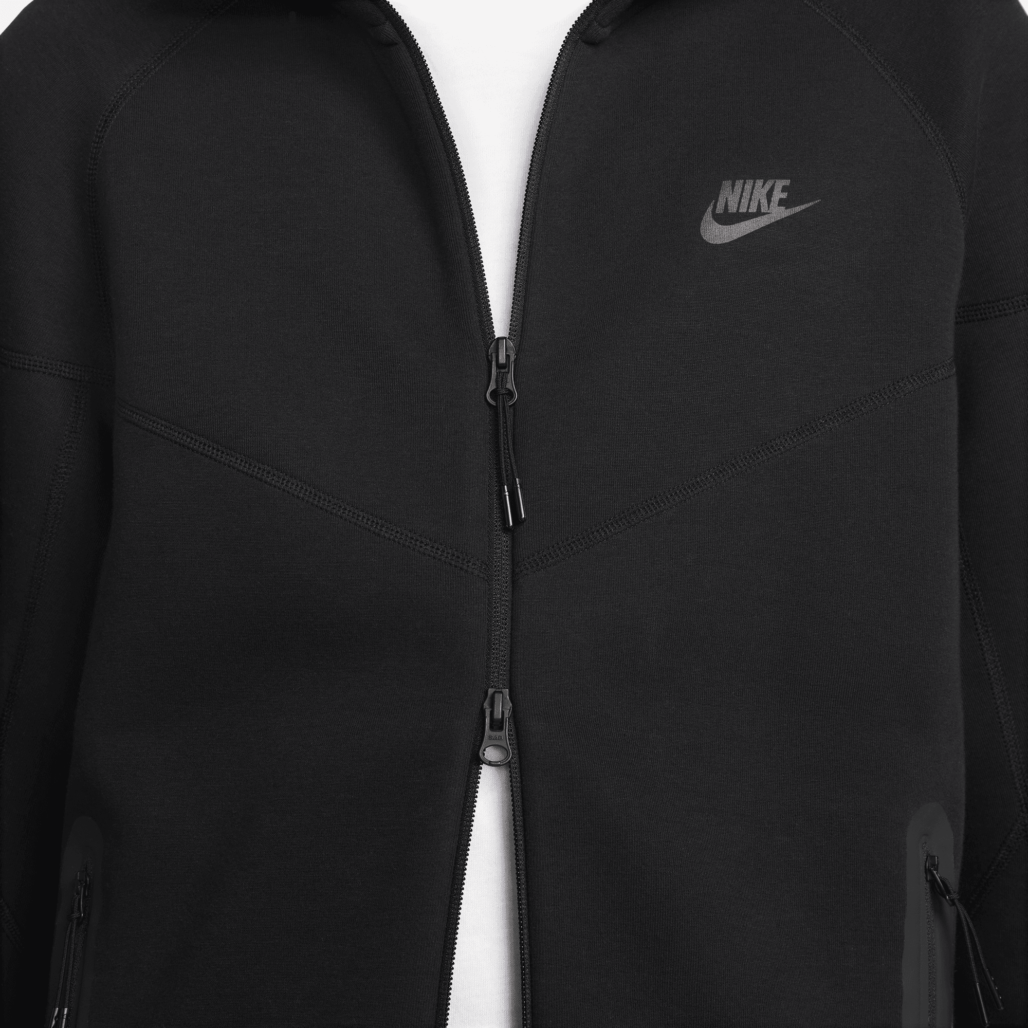 TECH FLEECE FULL-ZIP HOODIE - BLACK