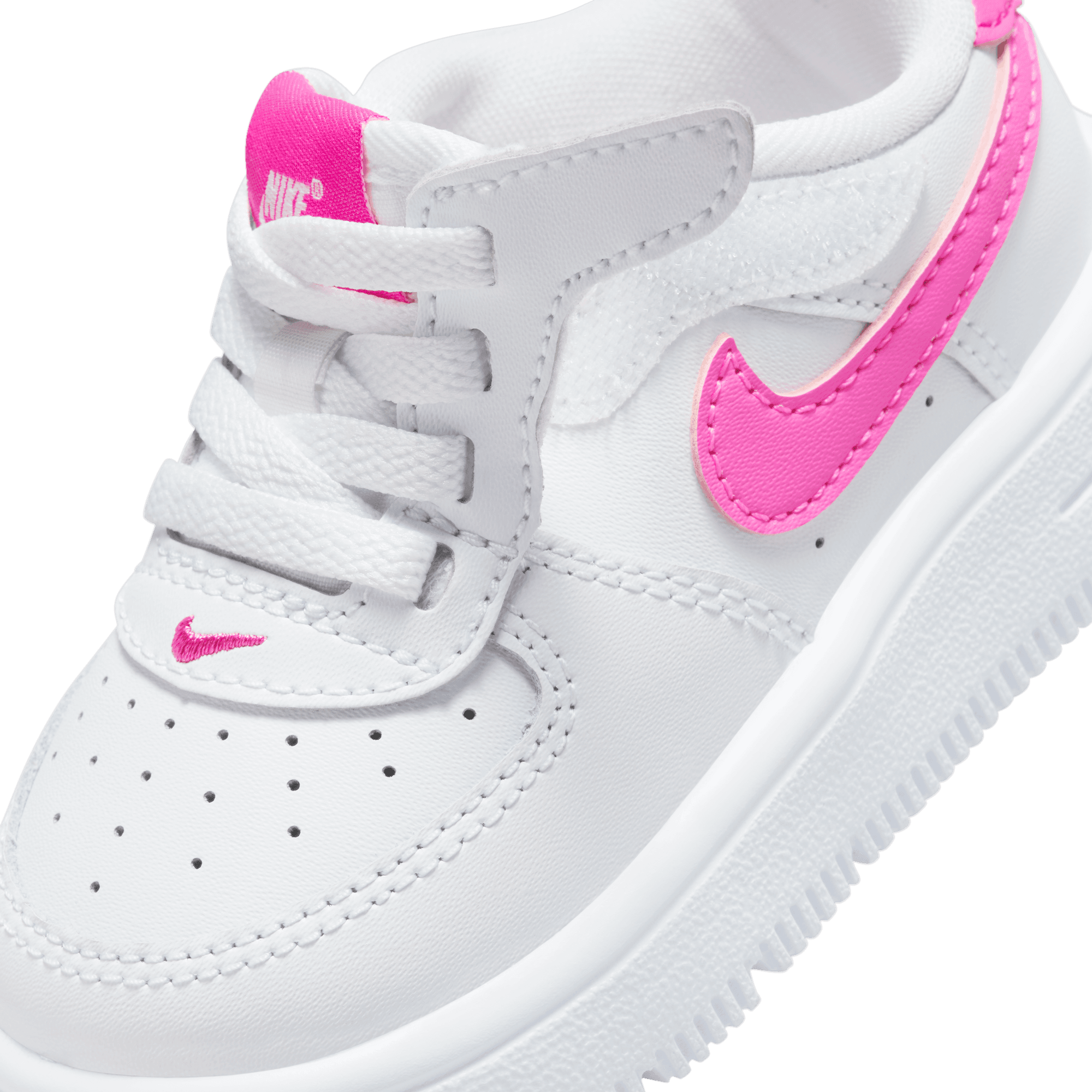 FORCE 1 LOW EASYON (TD) - WHITE / LASER FUCHSIA