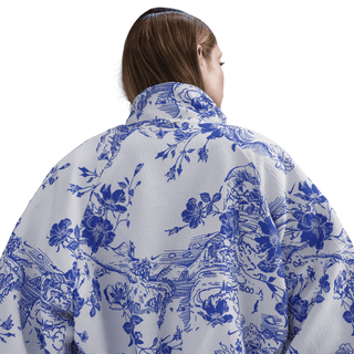 WMNS OVERSIZED JACQUARD TRACKSUIT JACKET - WHITE / HYPER ROYAL