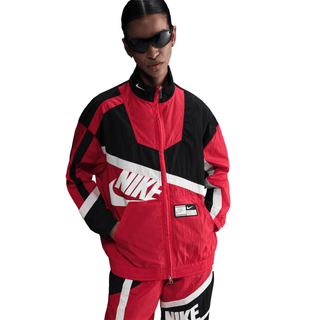 WMNS OVERSIZED WOVEN JACKET - UNIVERSITY RED / BLACK