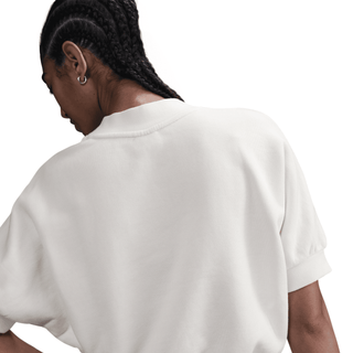 WMNS CREWNECK S/S CROPPED FRENCH TERRY TOP - SAIL