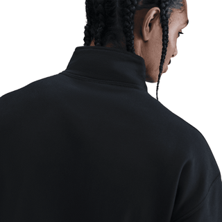SOLO SWOOSH FLEECE 1/4 ZIP TOP - BLACK