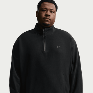 SOLO SWOOSH FLEECE 1/4 ZIP TOP - BLACK