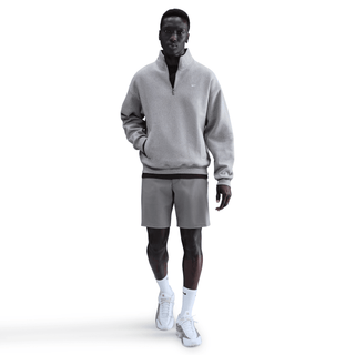 SOLO SWOOSH FLEECE 1/4 ZIP TOP - DARK GREY HEATHER