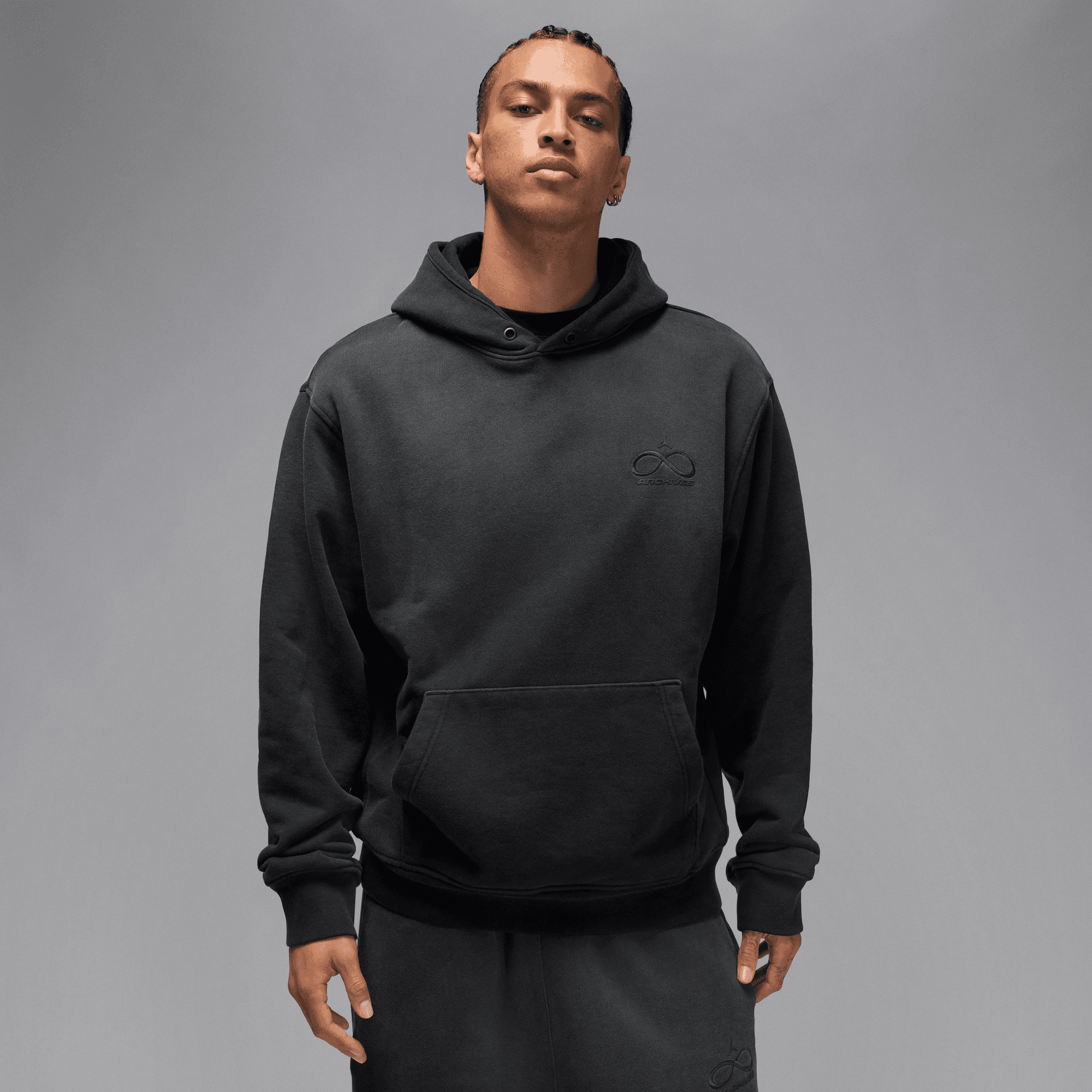 INFINITE ARCHIVES X JORDAN FLEECE HOODIE - BLACK INFINITE ARCHIVES X JORDAN FLEECE HOODIE - BLACK