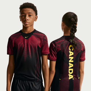 CANADA X NOCTA X NIKE "X2" KIDS DRI-FIT PREMATCH JERSEY - BLACK / GYM RED