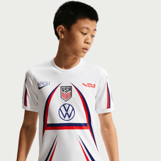 USA X V.A.A. X NIKE "X2" KIDS PREMATCH JERSEY - WHITE / DEEP ROYAL BLUE