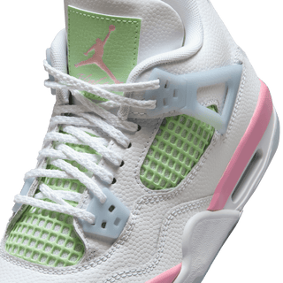 AIR JORDAN 4 RETRO (GS) - WHITE / MEDIUM SOFT PINK / VAPOR GREEN