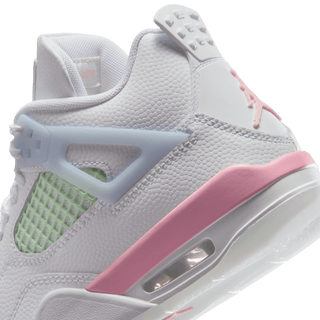 AIR JORDAN 4 RETRO (GS) - WHITE / MEDIUM SOFT PINK / VAPOR GREEN
