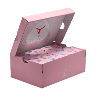 AIR JORDAN 4 RETRO (GS) - WHITE / MEDIUM SOFT PINK / VAPOR GREEN