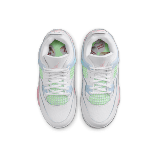 JORDAN 4 RETRO (PS) - WHITE / MEDIUM SOFT PINK / VAPOR GREEN