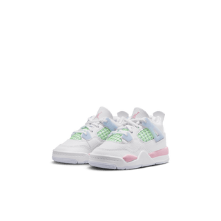 JORDAN 4 RETRO (TD) - WHITE / MEDIUM SOFT PINK / VAPOR GREEN