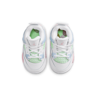 JORDAN 4 RETRO (TD) - WHITE / MEDIUM SOFT PINK / VAPOR GREEN
