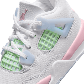 JORDAN 4 RETRO (TD) - WHITE / MEDIUM SOFT PINK / VAPOR GREEN