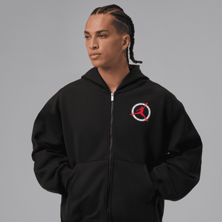 JORDAN FLIGHT CLUB FULL-ZIP FLEECE HOODIE - BLACK