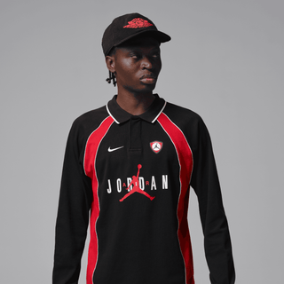 JORDAN FLIGHT CLUB POLO JERSEY - BLACK / UNIVERSITY RED