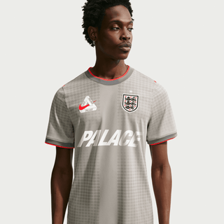 ENGLAND X PALACE X NIKE "X2" DRI-FIT ACADEMY PREMATCH JERSEY - PEWTER GREY / BRIGHT CRIMSON