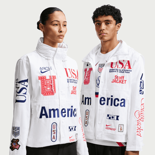 USA X V.A.A. X NIKE "X2" WOVEN STAFF JACKET - WHITE / DEEP ROYAL BLUE