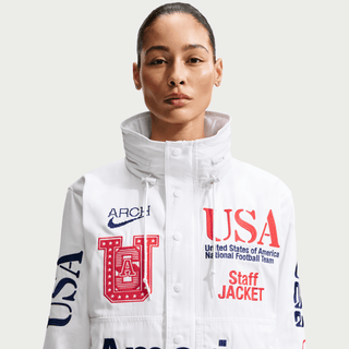 USA X V.A.A. X NIKE "X2" WOVEN STAFF JACKET - WHITE / DEEP ROYAL BLUE