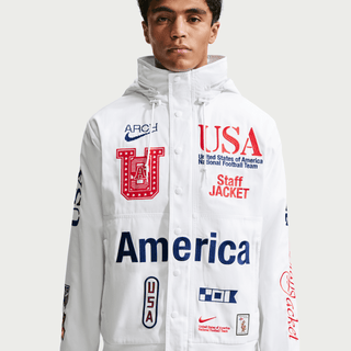 USA X V.A.A. X NIKE "X2" WOVEN STAFF JACKET - WHITE / DEEP ROYAL BLUE