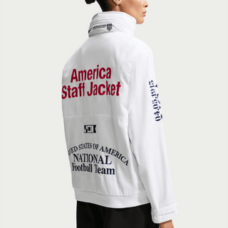 USA X V.A.A. X NIKE "X2" WOVEN STAFF JACKET - WHITE / DEEP ROYAL BLUE