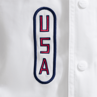 USA X V.A.A. X NIKE "X2" WOVEN STAFF JACKET - WHITE / DEEP ROYAL BLUE
