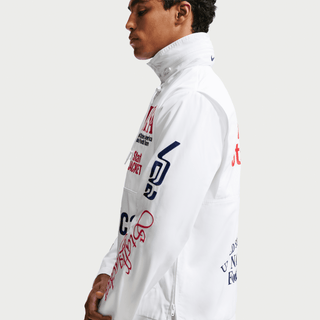 USA X V.A.A. X NIKE "X2" WOVEN STAFF JACKET - WHITE / DEEP ROYAL BLUE