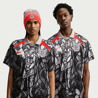ENGLAND X PALACE X NIKE "X2" DRI-FIT PREMATCH JERSEY - PEWTER GREY / BRIGHT CRIMSON