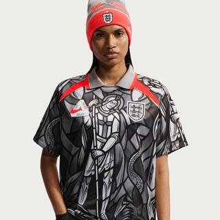 ENGLAND X PALACE X NIKE "X2" DRI-FIT PREMATCH JERSEY - PEWTER GREY / BRIGHT CRIMSON