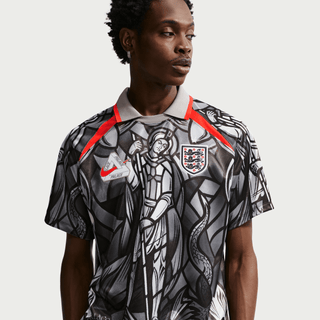 ENGLAND X PALACE X NIKE "X2" DRI-FIT PREMATCH JERSEY - PEWTER GREY / BRIGHT CRIMSON