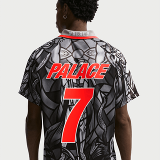 ENGLAND X PALACE X NIKE "X2" DRI-FIT PREMATCH JERSEY - PEWTER GREY / BRIGHT CRIMSON