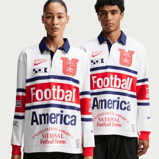 USA X V.A.A. X NIKE "X2" L/S RUGBY SHIRT - WHITE / CHALLENGE RED