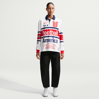 USA X V.A.A. X NIKE "X2" L/S RUGBY SHIRT - WHITE / CHALLENGE RED