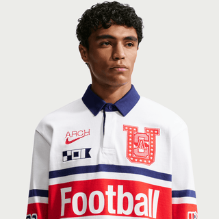 USA X V.A.A. X NIKE "X2" L/S RUGBY SHIRT - WHITE / CHALLENGE RED