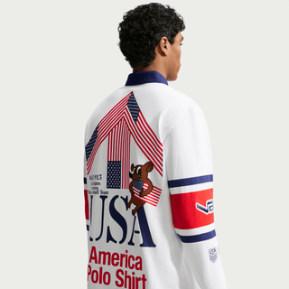 USA X V.A.A. X NIKE "X2" L/S RUGBY SHIRT - WHITE / CHALLENGE RED