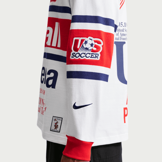 USA X V.A.A. X NIKE "X2" L/S RUGBY SHIRT - WHITE / CHALLENGE RED