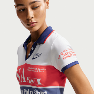 USA X V.A.A. X NIKE "X2" WMNS POLO SHIRT - WHITE / CHALLENGE RED