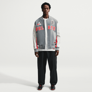 ENGLAND X PALACE X NIKE "X2" VARSITY JACKET - COOL GREY / WHITE / BRIGHT CRIMSON