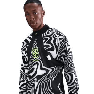 BRAZIL NATIONAL TEAM GOALKEEPER JERSEY LOOSE FIT - BLACK / WHITE
