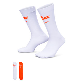 NETHERLANDS X PATTA X NIKE "X2" EVERYDAY ESSENTIAL CREW SOCKS (2 PAIR) - WHITE / HYPER CRIMSON