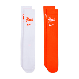 NETHERLANDS X PATTA X NIKE "X2" EVERYDAY ESSENTIAL CREW SOCKS (2 PAIR) - WHITE / HYPER CRIMSON