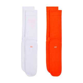 NETHERLANDS X PATTA X NIKE "X2" EVERYDAY ESSENTIAL CREW SOCKS (2 PAIR) - WHITE / HYPER CRIMSON