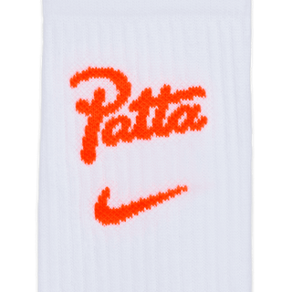 NETHERLANDS X PATTA X NIKE "X2" EVERYDAY ESSENTIAL CREW SOCKS (2 PAIR) - WHITE / HYPER CRIMSON