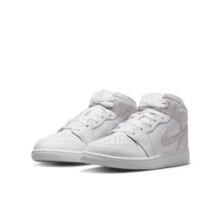 AIR JORDAN 1 MID SE (GS) - WHITE / FIELD SILVER
