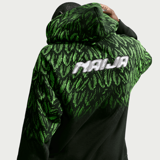NIGERIA X SLAWN X NIKE "X2" FLEECE HOODIE - BLACK / POISON GREEN