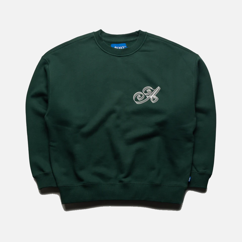 SCRIPT CREW NECK - GREEN – lapstoneandhammer.com