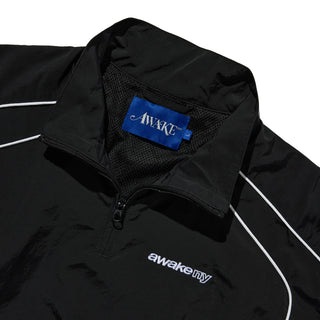 QUARTER ZIP TRACK JACKET - BLACK