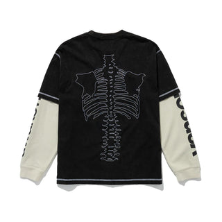 VANSON SKELETON WAFFLE T-SHIRT - BLACK