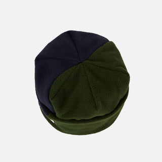 ORGANIC PANEL POLAR FLEECE BEANIE - NAVY / OLIVE