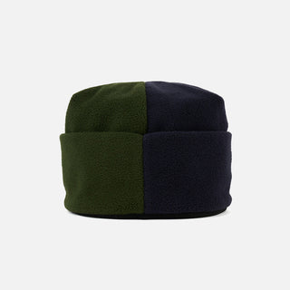 ORGANIC PANEL POLAR FLEECE BEANIE - NAVY / OLIVE